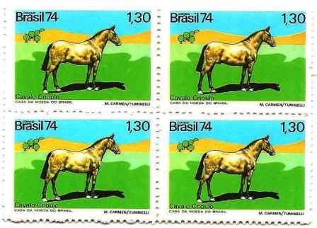 QC0865 - Animais Brasileiros - Cavalo Crioulo - 1974 - MINT