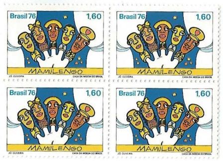 QC0950 - Teatro Popular no Brasil - Mamulengos - 5 Tipos - 1976 - MINT