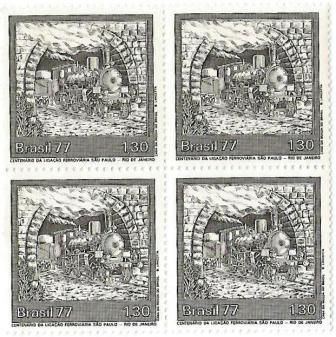 QC0991 - Centenário da ligação ferroviária São Paulo - Rio de Janeiro - 1977 - MINT
