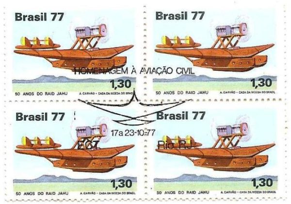 QC1009CBC - Homenagem à Aviação Civil - Raid Jahu - 1977 - MINT