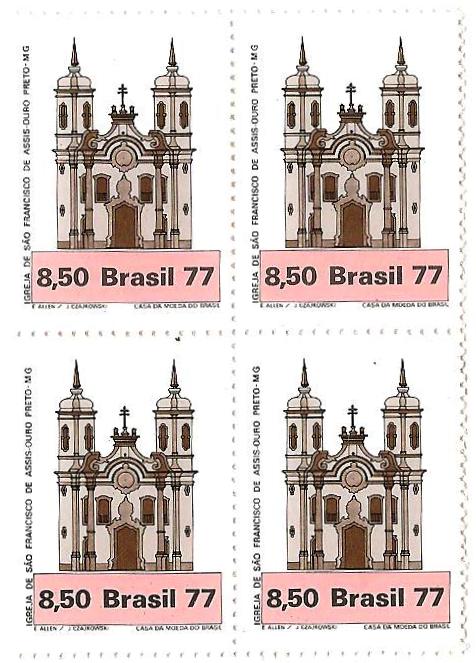 QC1026 - Arquitetura Religiosa no Brasil - Igrejas - Igreja de Ouro Preto - 1977 - MINT