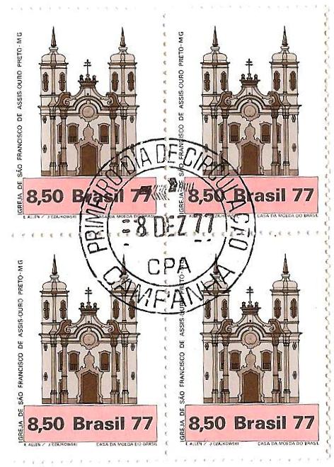 QC1026CPD - Arquitetura Religiosa no Brasil - Igrejas - Igreja de Ouro Preto - 1977 - MINT