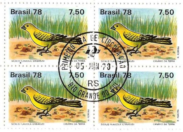 QC1036CPD - Proteção à Fauna - Pássaros Brasileiros - Sicalis flaveola - 1978 - CPD