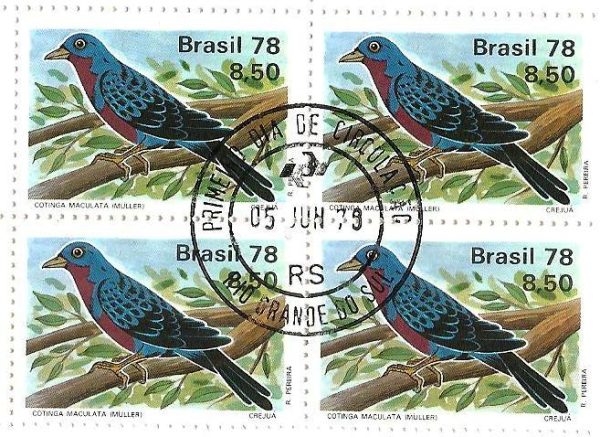 QC1037CPD - Proteção à Fauna - Pássaros Brasileiros - Cotinga - 1978 - CPD