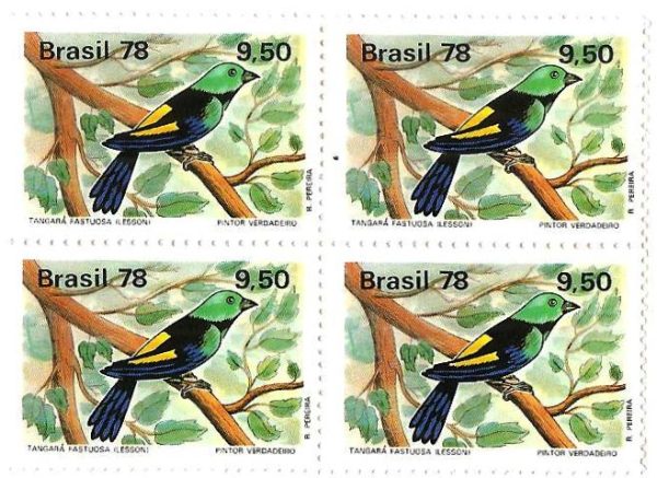 QC1038 - Proteção à Fauna - Pássaros Brasileiros - Tangará - 1978 - MINT