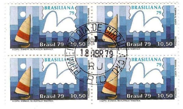 QC1087CPD - Brasiliana 79 - III Exposição Mundial de Temática - Veleiros - Pinguim - 1979 - CPD