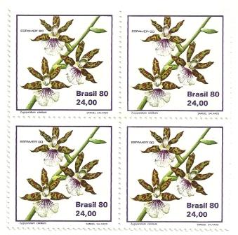 QC1164MINT- Orquídeas Brasileiras - Espamer 80 Exposição Filátetica América e Europa, Madri, Espanha - Zygopetalum- 1980 -MINT