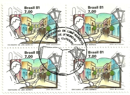 QC1193CBC - Centenário de Nascimento Lima Barreto Escritor - Centro RJ - 1980 -CBC