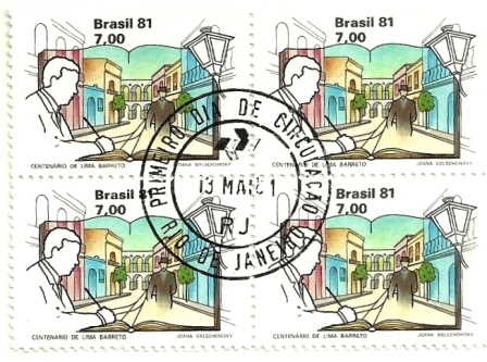 QC1193CPD - Centenário de Nascimento Lima Barreto Escritor - Centro RJ - 1980 -CPD