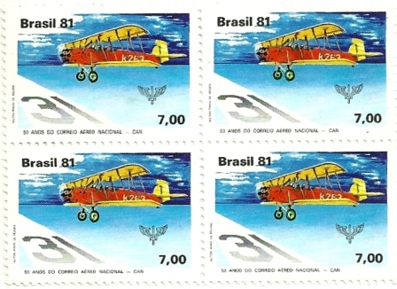 QC1207MINT- 50 Anos do Correio Aéreo Nacional - Can - Biplano de 1931 - 1981 - MINT