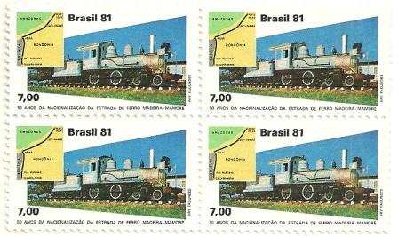QC1208MINT- 50 Anos da Nacionalização da Estrada de Ferro Madeira Mamoré - Locomotiva - 1981 - MINT