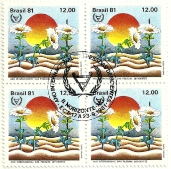 QC1217CBC - Ano Internacional das Pessoas Deficientes - Flor Curvada - 1981 - CBC