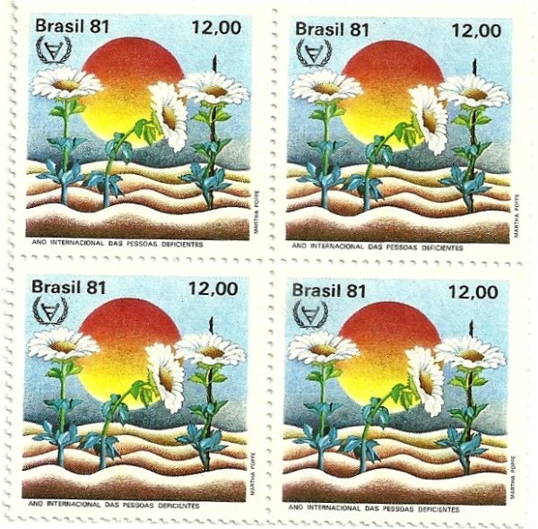 QC1217MINT - Ano Internacional das Pessoas Deficientes - Flor Curvada - 1981 - MINT