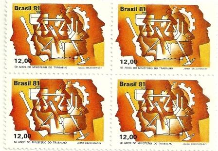 QC1237MINT - 50 Anos do Ministério do Trabalho - Perfis e Objetos - 1981 - MINT