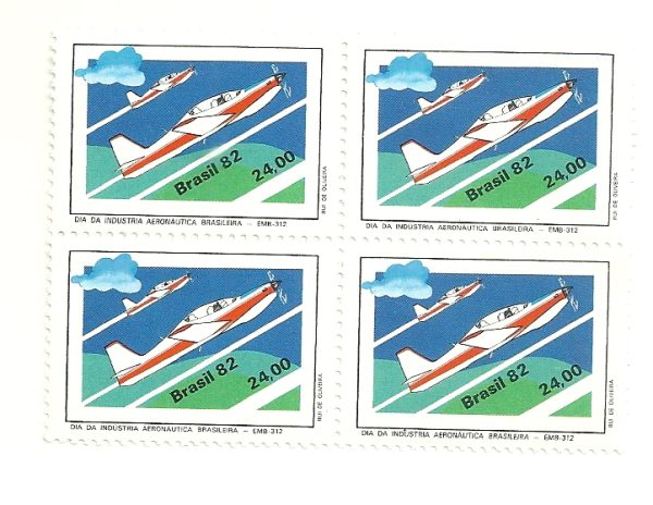 QC1287MINT - Dia da indústria Aeronáutica Brasileira - Avião- 1982 - MINT