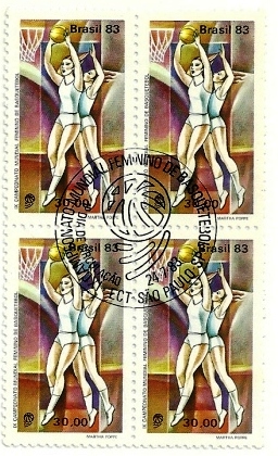 QC1330CBC - IX Campeonato Mundial de Basquetebol Feminino - São Paulo - Fundo Vinho - 1983 - CBC