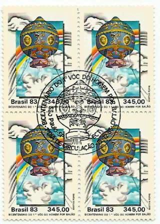QC1370CBC - Bicentenário do 1º Voo do Homem por Balão - Irmãos Montgolfier - França - 1983 - CBC