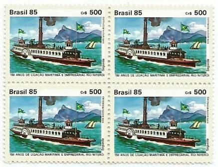 QC1488MINT - 150 anos da Ligação Marítima e Empresarial Rio-Niterói - 1985 - MINT