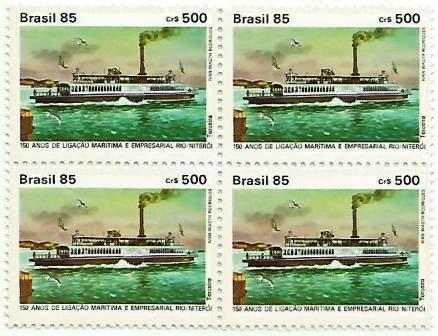 QC1489MINT - 150 anos da Ligação Marítima e Empresarial Rio-Niterói - 1985 - MINT