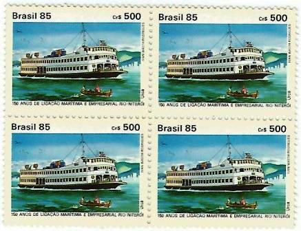 QC1490MINT - 150 anos da Ligação Marítima e Empresarial Rio-Niterói - 1985 - MINT