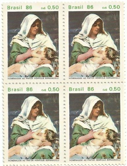 QC1510MINT - HOMENAGEM AO PINTOR HENRIQUE BERNARDELLI (1858 - 1936) - MINT
