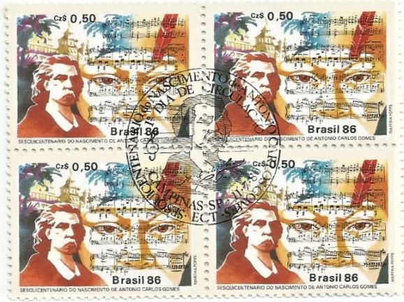 QC1515CBC - SESQUICENTENÁRIO DO NASCIMENTO DE ANTONIO CARLOS GOMES ( 1836-1896) - 1986 - CBC