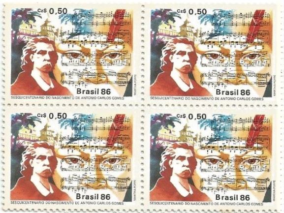 QC1515MINT - SESQUICENTENÁRIO DO NASCIMENTO DE ANTONIO CARLOS GOMES ( 1836-1896) - 1986 - MINT