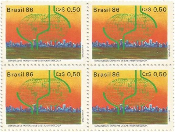 QC1520MINT - CONGRESSOS MUNDIAIS DE GASTROENTEROLOGIA - SÃO PAULO - 1986 - MINT