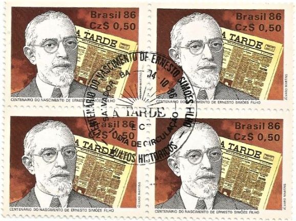 QC1526CBC - CENTENARIO DO NASCIMENTO DE ERNESTO SIMÕES FILHO - JORNALISTA E POLÍTICO - (1886-1957)- 1986 - CBC