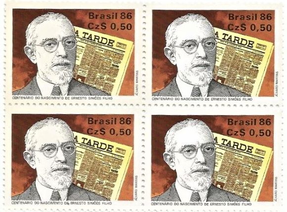 QC1526MINT - CENTENARIO DO NASCIMENTO DE ERNESTO SIMÕES FILHO - JORNALISTA E POLÍTICO - (1886-1957) - 1986 - MINT