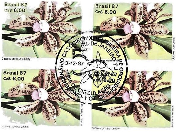 QC1572CBC - CINQUENTENÁRIO DA SOCIEDADE BRASILEIRA DE ORQUIDÓFILOS - 1987 - CBC