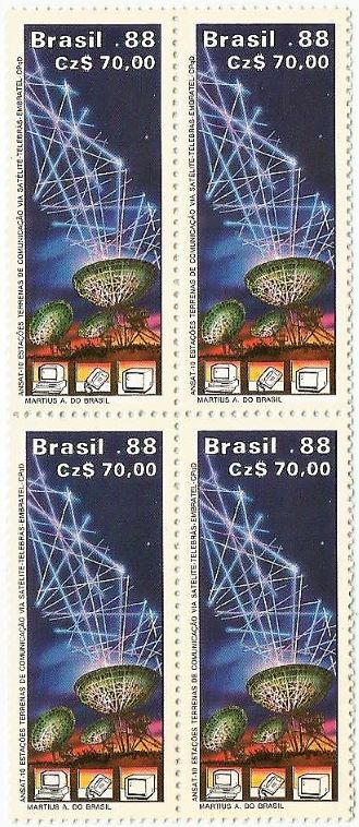 QC1617MINT - ANSAT 10 ESTAÇÕES TERRENAS DE COMUNICAÇÃO VIA SATÉLITE TELEBRÁS EMBRATEL - CPqD - 1988 - MINT