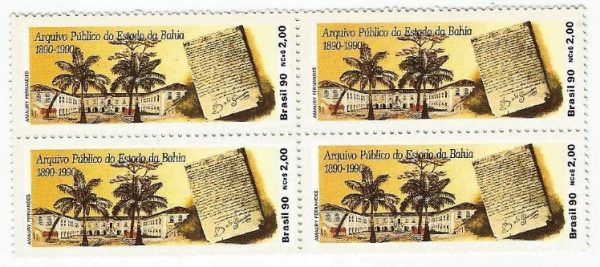 QC1664MINT - CENTENÁRIO DO ARQUIVO PÚBLICO DO ESTADO DA BAHIA - 1990 - MINT