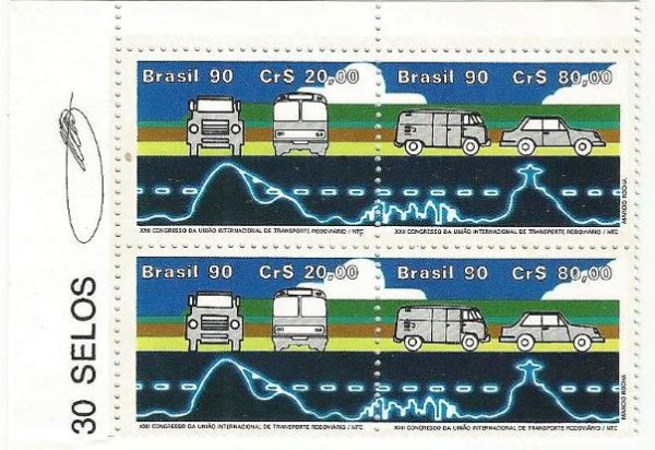 QC1681MINT - XXII CONGRESSO DA UNIÃO INTERNACIONAL DE TRANSPORTE RODOVIÁRIO /NTC-RIO DE JANEIRO-SE-TENANT - 1990 - MINT