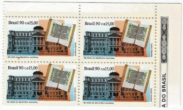QC1708MINT - LITERATURA BRASILEIRA 180 ANOS DA BIBLIOTECA NACIONAL (29/10/1810) - 1990 - MINT