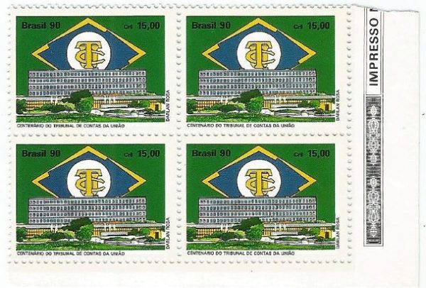 QC1711MINT - CENTENÁRIO DO TRIBUNAL DE CONTAS DA UNIÃO TCU - 1990 - MINT