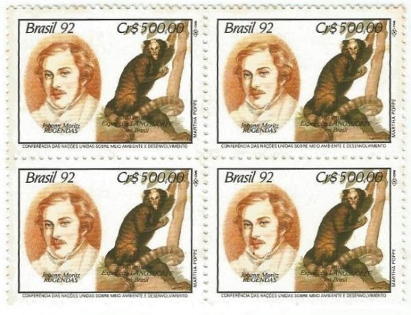 QC1796MINT - 170 ANOS DA EXPEDIÇÃO LANGSDORFF NO BRASIL (1821-1829) - CONFERÊNCIA DAS NAÇÕES UNIDAS SOBRE MEIO AMBIENTE E DESENVOLVIMENTO - 1992 - MINT