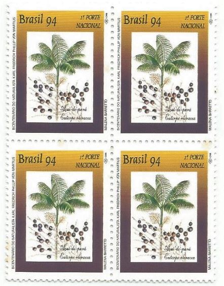 QC1891MINT - PRESERVAÇÃO DA FLORA BICENTENÁRIO DO NASCIMENTO DO NATURALISTA KARL FRIEDRICH PHILLIP VON MARTIUS (1794-1868) - 1994 - MINT