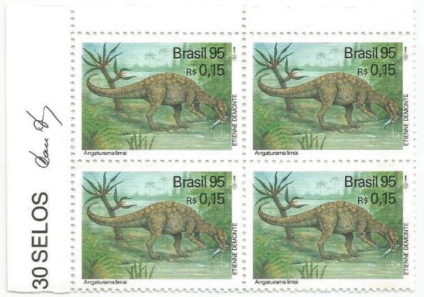 QC1951MINT - DINOSSAUROS - ANGATURAMA LIMAI E TITANOSAURUS SP - 1995 - MINT
