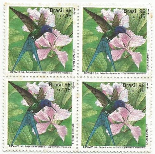QC1995MINT - ESPAMER EXPOSIÇÃO FILATÉLICA INTERNACIONAL DA AMÉRICA, ESPANHA E PORTUGAL, EM SEVILHA - BEIJA FLORES - 1996 - MINT