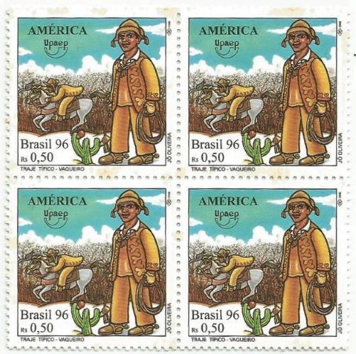 QC2018MINT - UPAEP 96 - TRAJES TÍPICOS NACIONAIS - VAQUEIRO E BAIANA - 1996 - MINT