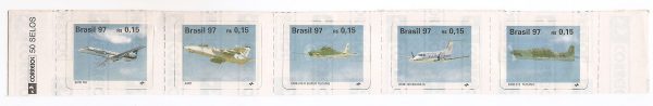 SR729 - Aviões Brasileiros - Selos regulares 729 a 733 - 1997