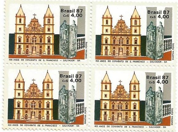 QC1563MINT - 400 ANOS DO CONVENTO DE SÃO FRANCISCO - SALVADOR - BA - 1987 - MINT