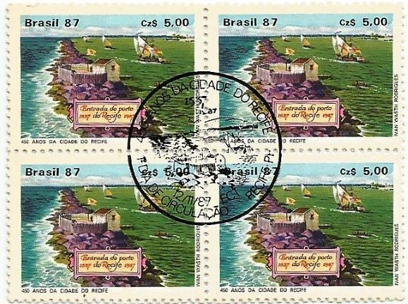 QC1565CBC - 450 ANOS DA CIDADE DO RECIFE - PE - 1987 - CBC