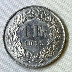 Moeda Suíça – Km024a.1 – 1 Franco – 1975 – Cuproniquel – 4,40 Gr – 23,20 mm – Excelente Peça