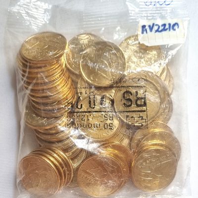 Sachê com 50 moedas - 25 centavos - Brasil - 2020