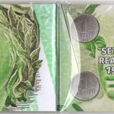 Folder com Serie de 4 Moedas da Primeira Família do Real  - 1994 a 1997- Brasil