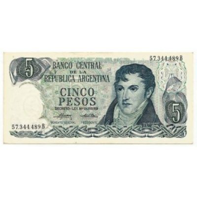 Cédula - Argentina - Km294 - 5 Pesos - 1974 a 76 - FE