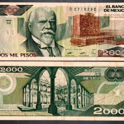 Cédula – México – Km086c – 2000 Pesos – 1986 – SO