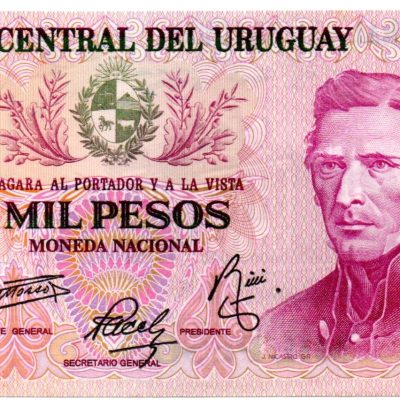 Cédula – Uruguai – Km052 – 1000 Pesos – 1974 – FE